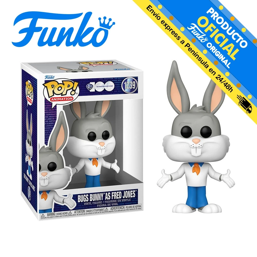 Funko Pop! Warner Bros 100 Aniv. -Bugs Bunny disguised as Fred Jonesy, 69424, No. 12, original, toys, boys, girls, gifts, collector, figures, dolls, shop, with box, new, man, woman, official license