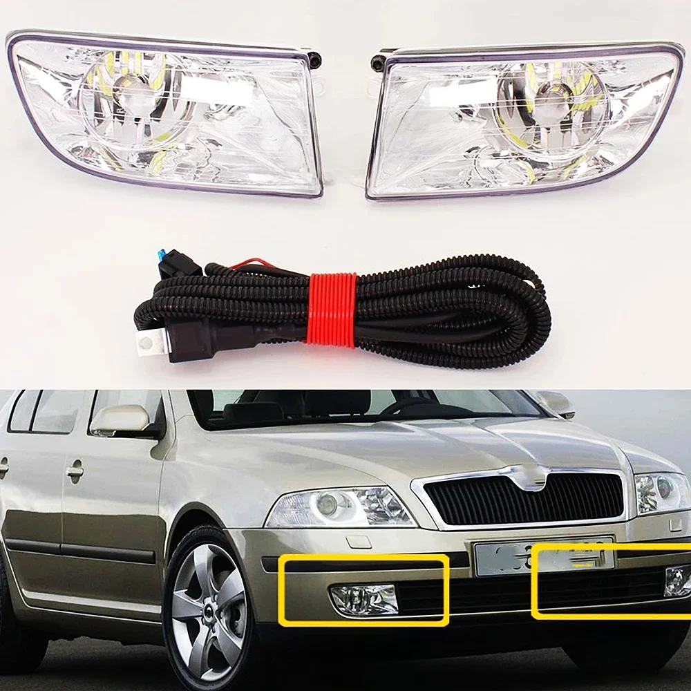 Światło LED do Skoda Octavia A5 MK2 Sedan Combi 2004 2005 2006 2007 2008 Car-styling Przednie światło przeciwmgielne LED lub przewód — zdjęcie 2