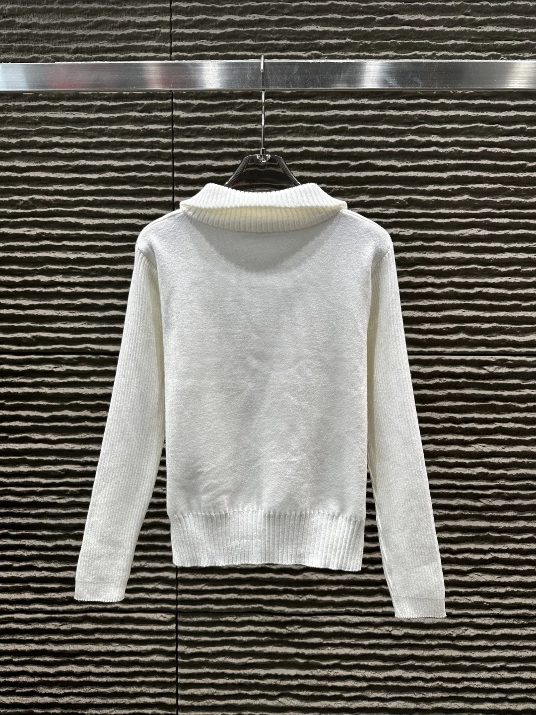 

Women's Half-Zip Knit Sweater - Contrast Pocket Emblem Detail Ribbed Collar Casual Top