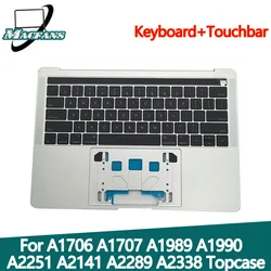 Laptop A1706 A1707 Topcase for Macbook Pro A1989 A1990 A2141 A2251 A2289 A2338 Top Case US UK Keyboard with Touchbar Silver Grey