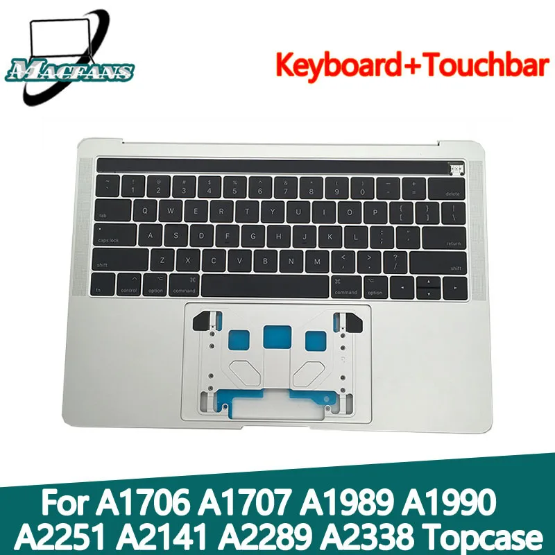 Laptop A1706 A1707 Topcase do Macbook Pro A1989 A1990 A2141 A2251 A2289 A2338 Top Case US UK Keyboard with Touchbar Silver Grey