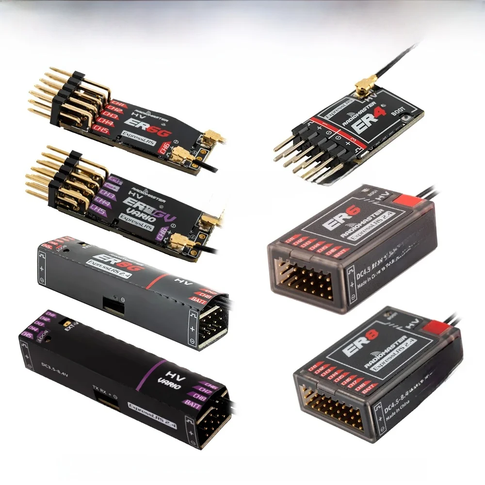 Radiomaster PWM Mini-ontvanger ER4 ER6 ER6G ER6GV ER8 ER8G ER8GV 4-8CH CRSF ExpressLRS 2,4 GHz 100 mw voor RC Vliegtuigen Boot Auto - afbeelding 2