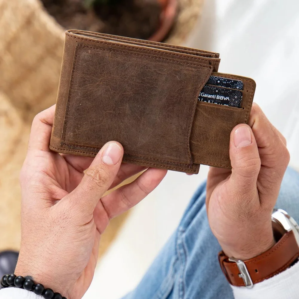 

2023 Wallet for Men Black Brown GENUINE LEATHER Hand Made Wallets for Women Unisex Gift Trend Standart Cool Style
