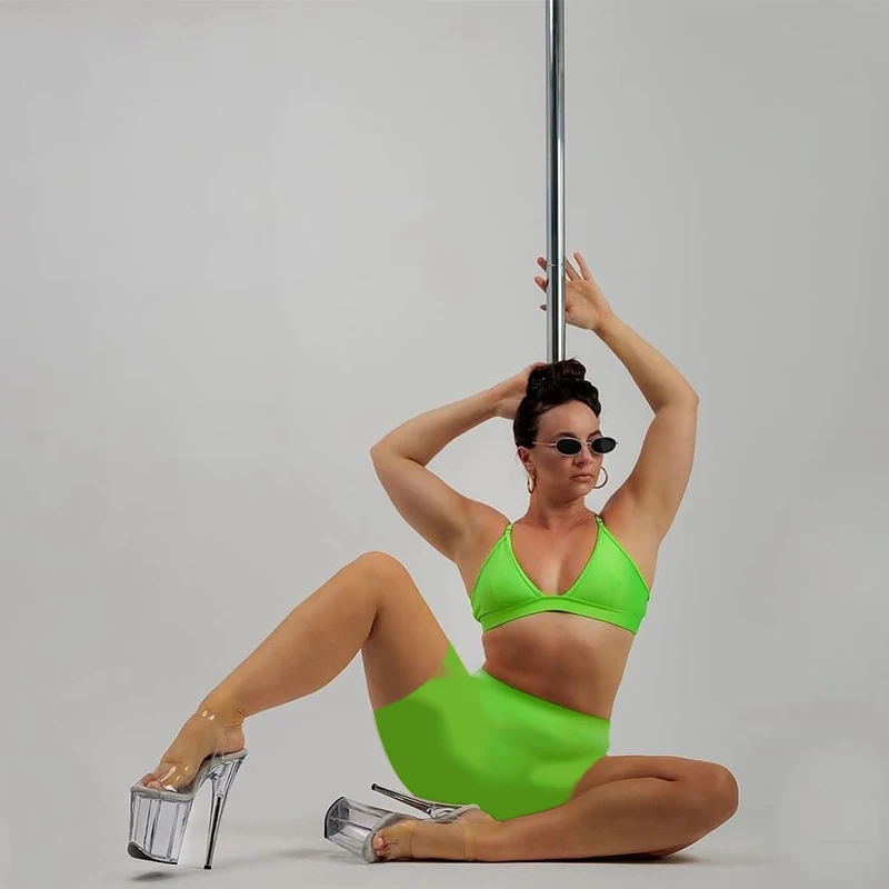 حذاء WUXIN H&P بكعب متجرد 6 بوصات للنساء، حذاء صندل شفاف مثير للرقص على شكل عمود ستيليتو