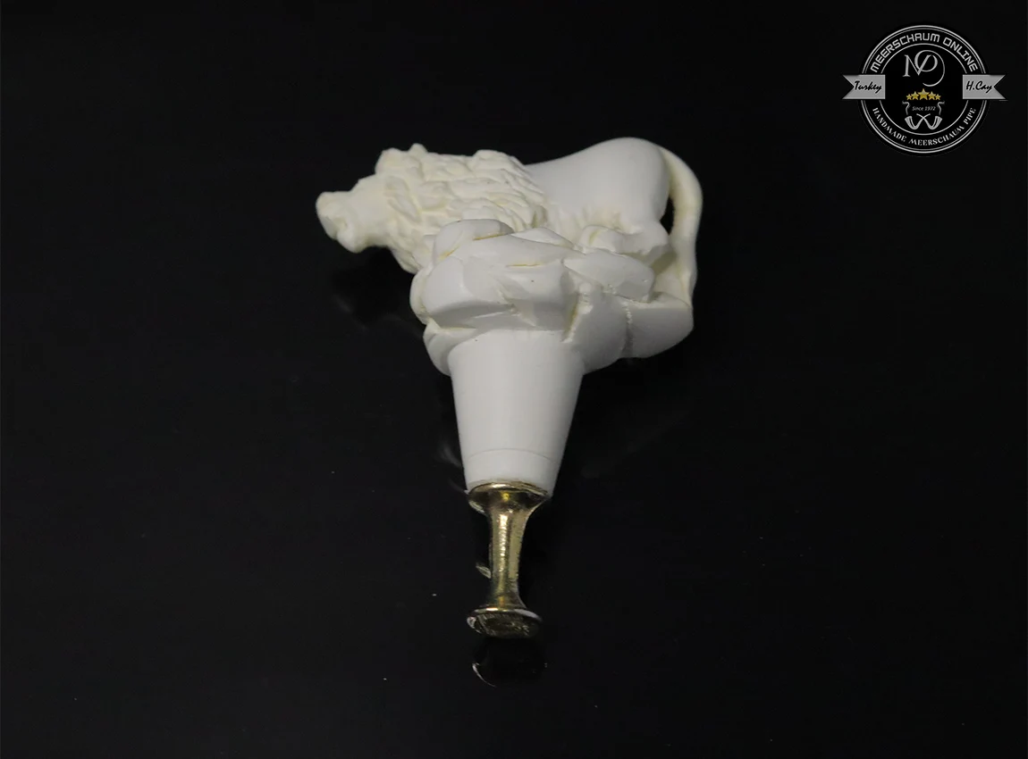 Handmade Block Meerschaum Lion Tamper