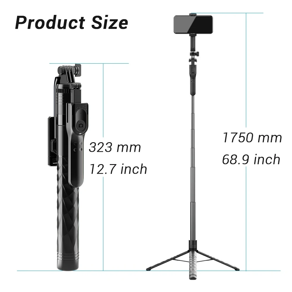 Roreta K28 1750mm Szikratávirát selfie botot Háromlábú állvány foldable monopod számára smartphones Pénzkövetelés Egyöntetű lövöldözős Lakik