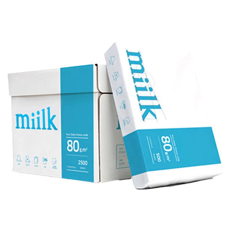 1 box of Korean paper milk A4 copy paper 2500 pieces 80g copy paper printing paper