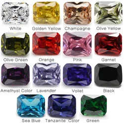 1pcs Per Color Total 15pcs Octangle Cut Loose Cubic Zirconia Stone Mix 15 Colours CZ Synthetic Gemstone for Jewelry Making