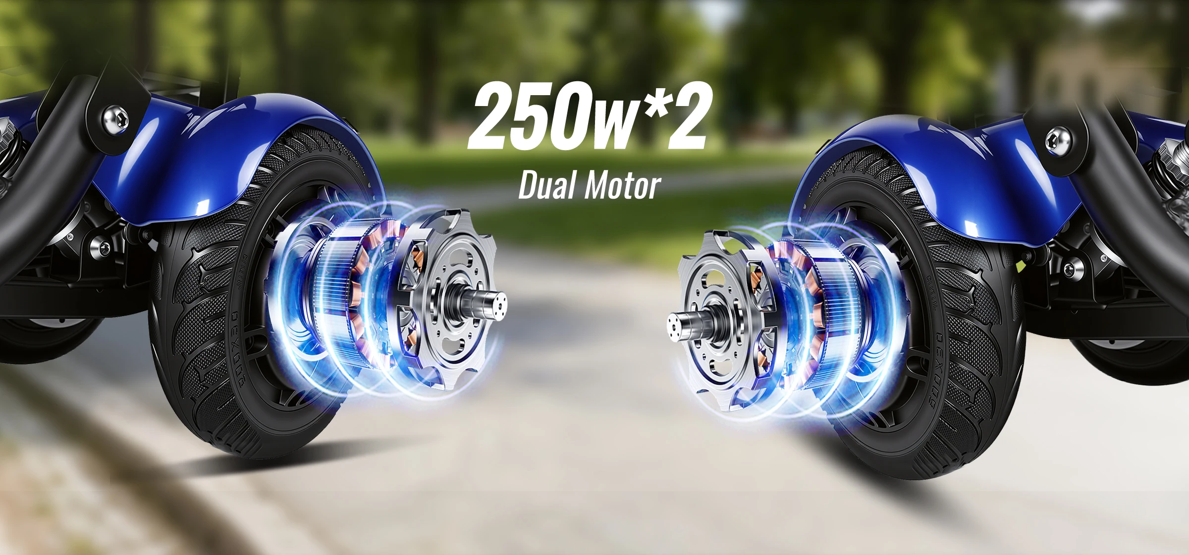 SUNNIGO 4-Rad-Elektro-Scooter, zwei 500-W-Motoren, 36V 18Ah Batterie, faltbar & leicht, 50 km Reichweite, für Erwachsene & Pendler – Detail 11
