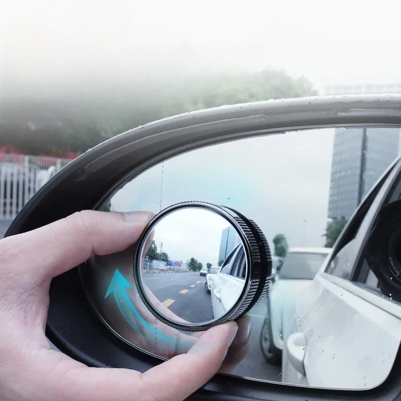 Wide Angle Blind Spot Mirror 2Pcs Universal HD Car Rearview Convex Mirror for Car Parking Reverse Auxiliary Round Frame Mirror