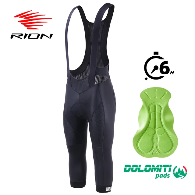 RION 3 4 Cycling Bib Shorts Men MTB Pants Pro Road Biker Shorts Bib Shorts Padded Bicycle Tights Elastic Interface