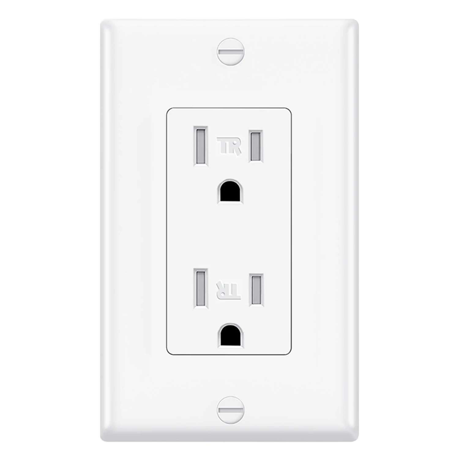 

1 упаковка розетки для декоратора, декоративная розетка, 15 А, 125 В, устойчивость к несанкционированию, заземление, внесенная в список UL, белый