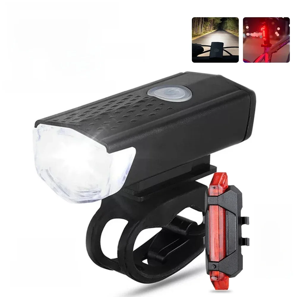 AliExpress cycle zone Bike Light Set Bicycle Headlight Taillight USB Rechargeable MTB Bike Front Rear Lamp Set Cycling Flashlight Bicycle Accessories