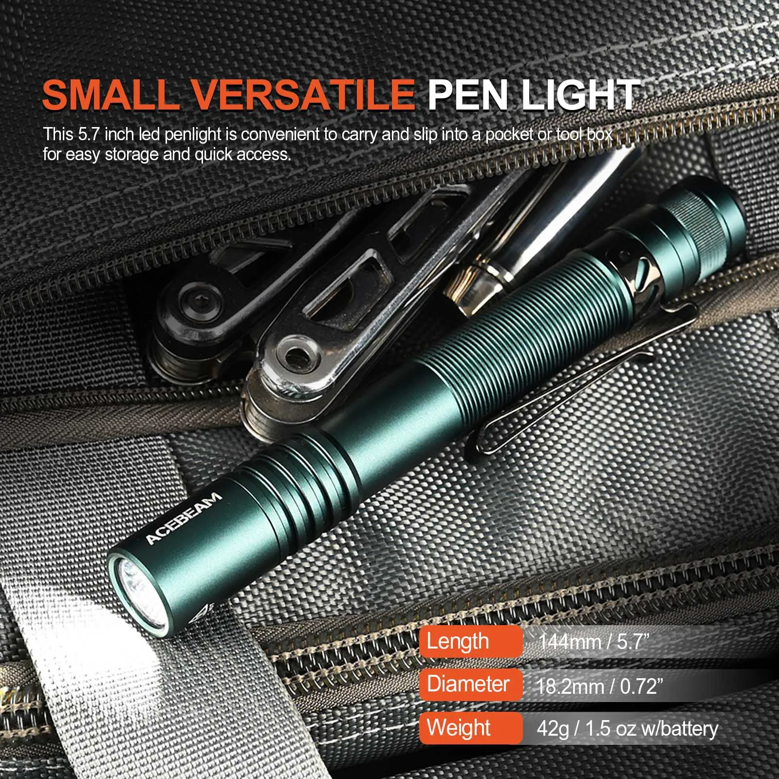 Imagem -05 - Acebeam-lanterna Led Portátil Lumens Elevados Luz de Bolso Pen Edc aa 90 Mais Alta Cri 2aa 600 519a