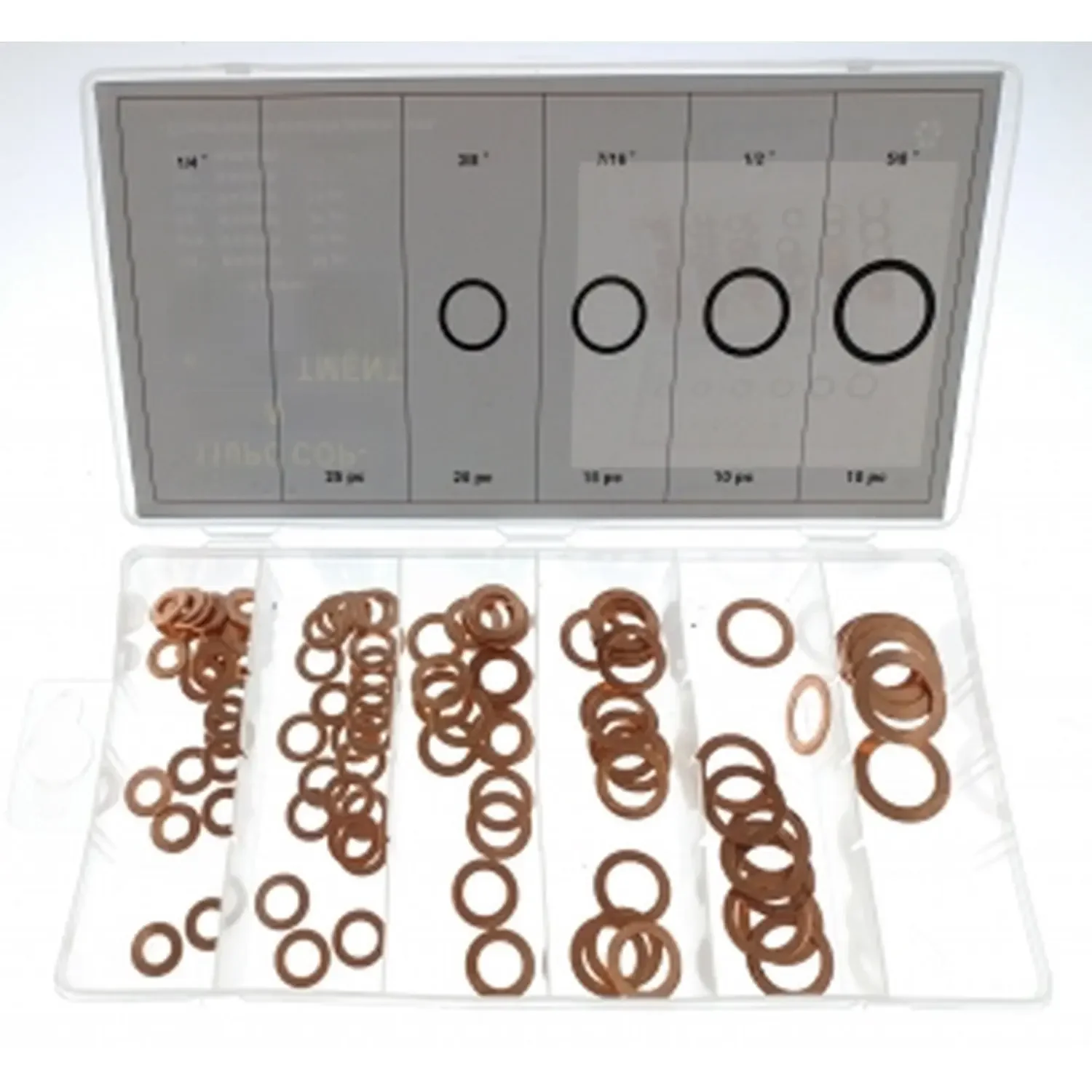 Conjunto de Juntas de Cobre, 110 Juntas de Cobre, 6 Slots, 6mm, 8mm, 10mm, 11mm, 12mm, 16mm