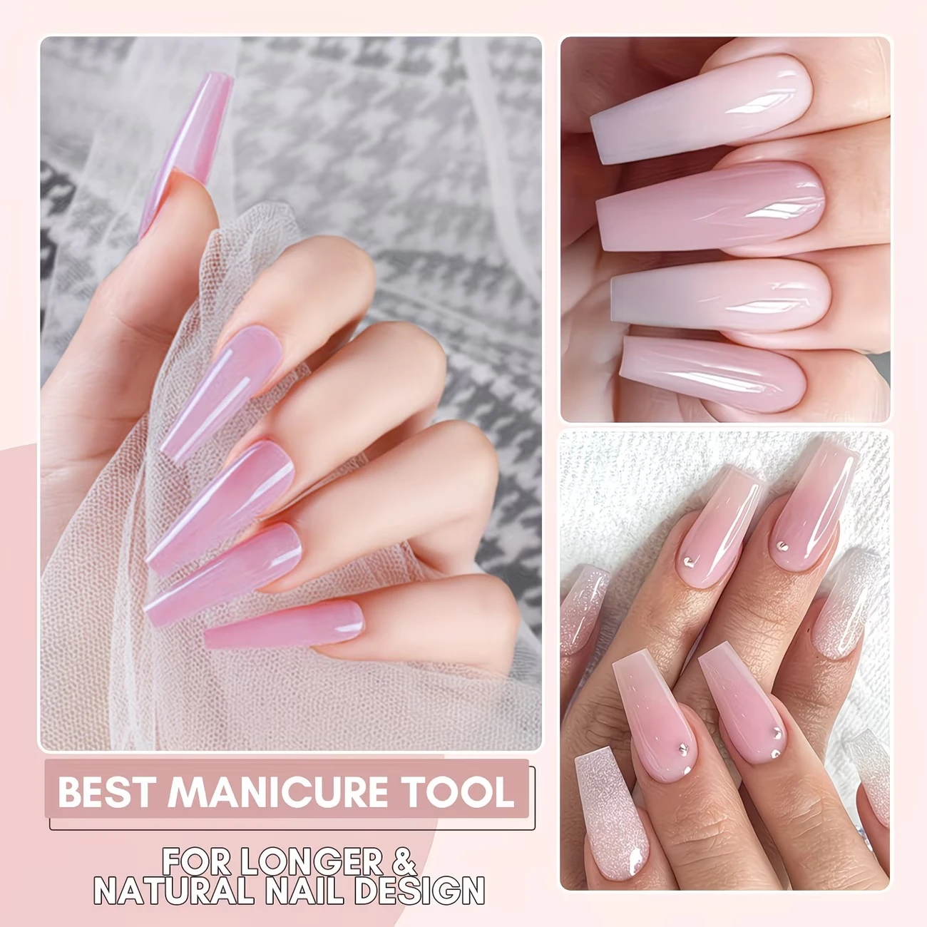 DOULINGDAI 30ml Nagelverlängerungsgel, Poly-Gel für Nagelspitzen und Nagelkunst, Weiß, Transparent, Nude, Perlrosa, Soft Pink für DIY zu Hause. – Detail 2