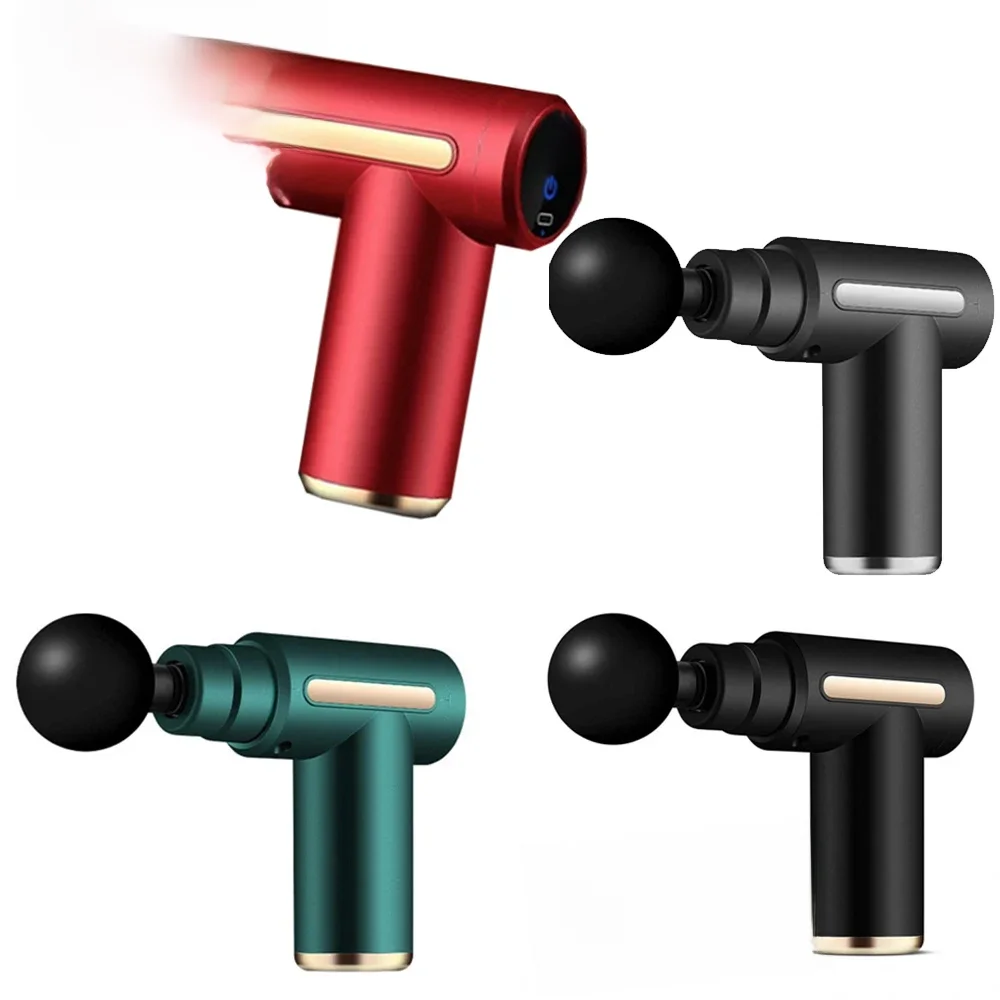 Pistola de Massagem para Alívio da Dor Massageador Muscular, 6 Níveis Ajustável, 4 Cabeças de