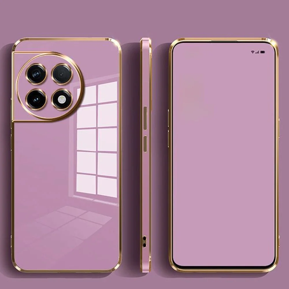 Coque de téléphone plaquée carrée de luxe, coque arrière antichoc, OnePlus 11R, OnePlus Ace2, OnePlus 11, PHK110, CPH2449, CPH2447