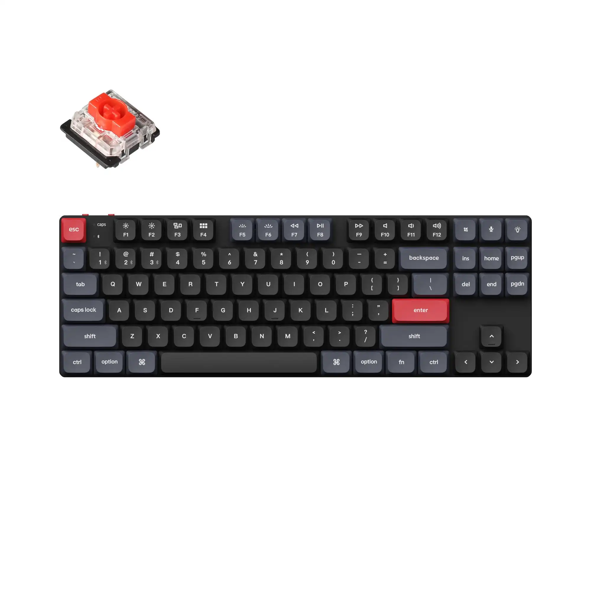 

Keychron K1 Pro A Wireless Custom Mechanical Keyboard Low Profile 80% Layout QMK/VIA Programmable White Backlit Gateron Switch