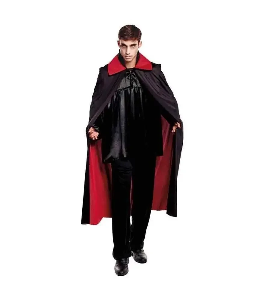 Maxia fiesta-capa bicolor preto com cuello interior rojo para disfraz vampiro 90 cm y 140 cm