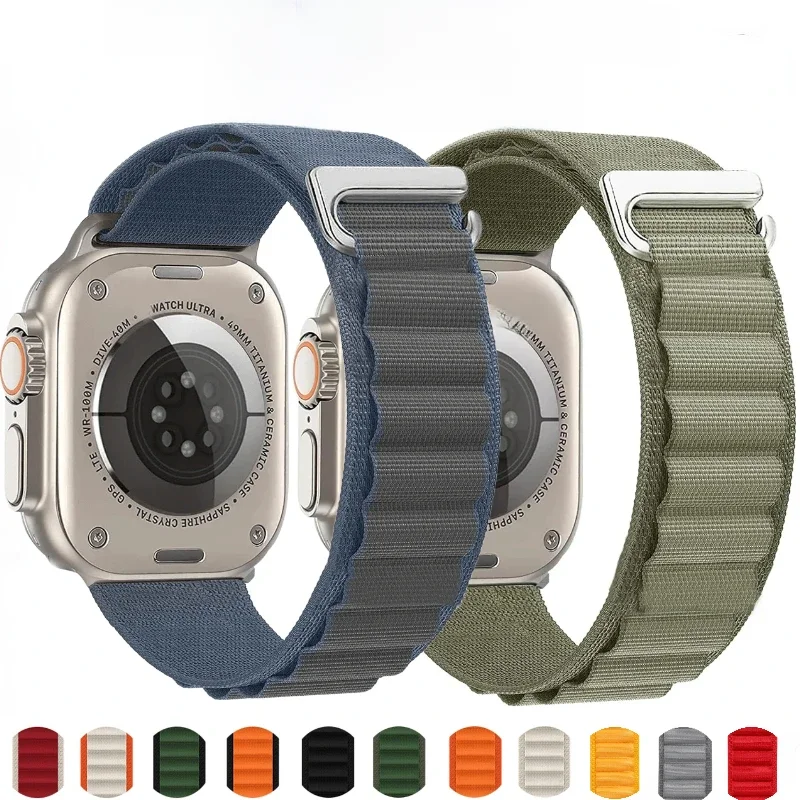 Alpine Loop Strap für Apple Watch Ultra 2 49 mm 9 8 7 45 mm 41 mm Nylonarmband iWatch Serie 6 5 4 3