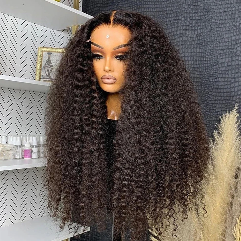 250% Deep Wave 13x6 HD Lace Frontal Wig Brazilian Curly Human Hair Wigs For Women Lace Front Human Hair Wig Pre Plucked 34 Inch