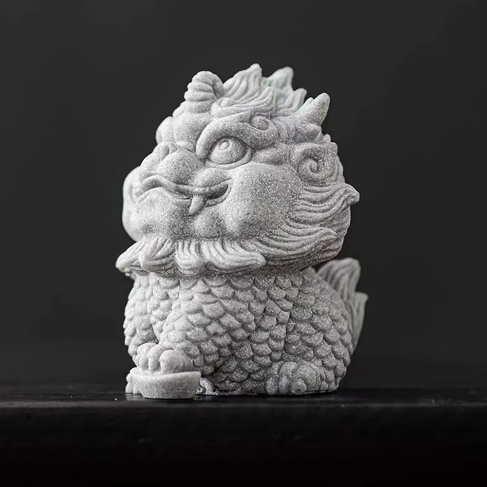 

Chinese Dragon Shaped Silicone Candle Molds DIY Aromatherapy Plaster Kirin Mold Cement Gypsum Desktop Decoration Concrete Mold