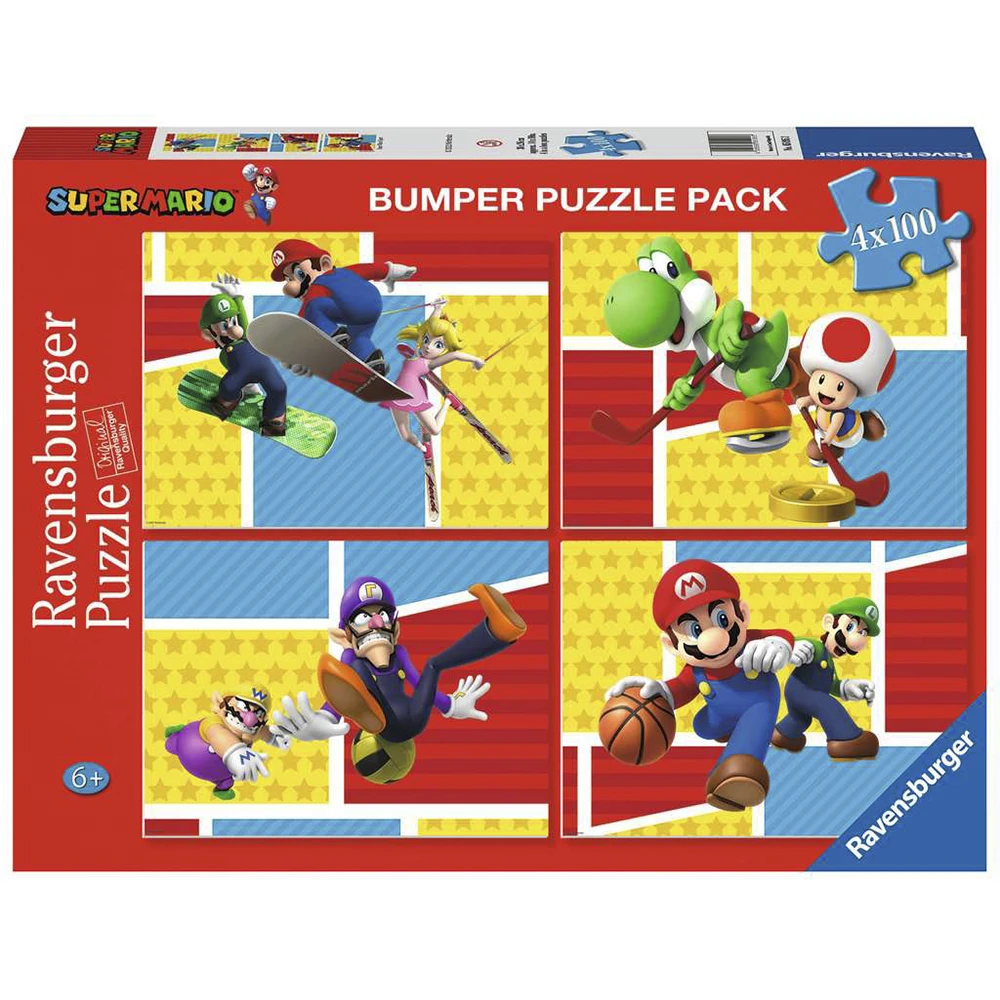 Puzzle Super Mario 4x100 pieces, Ravensburger, 05195, original, toys, boys, girls, gifts, collector, shop, new, games, family, Puzzle