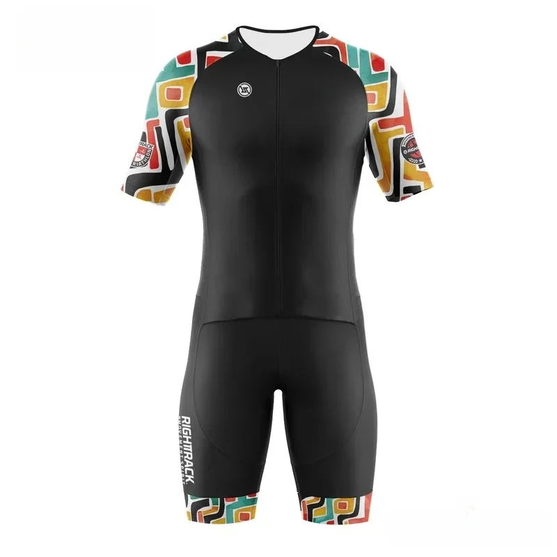 AliExpress NONE RIGHTTRACK Pro Trisuit MEN'S Short Sleeve Skinsuit World Triathlon Clothes Swimming Cycling Running Skating Colorful Apparel