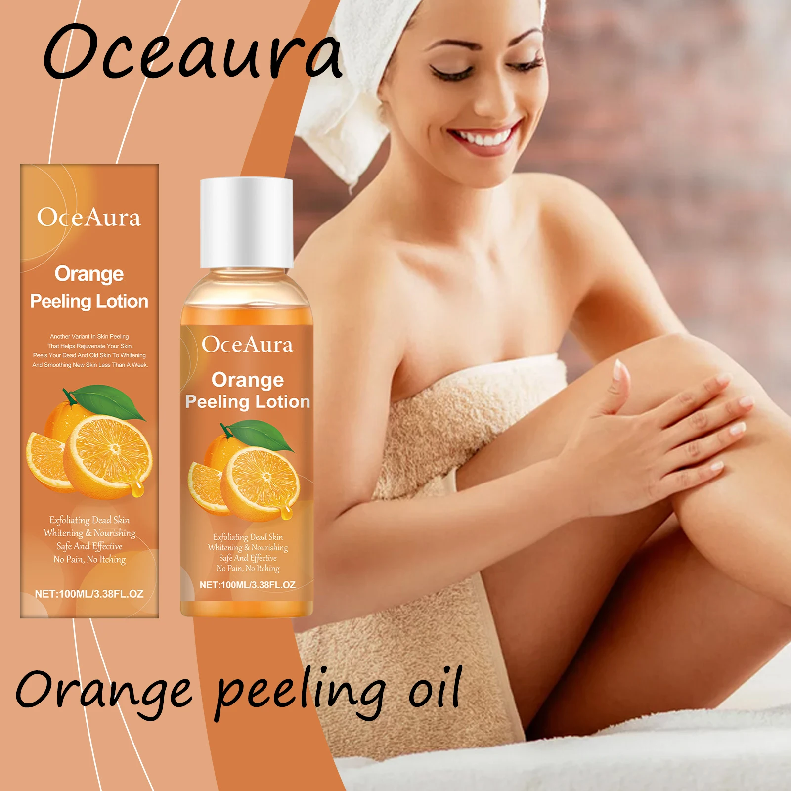 

Оceaura Orange Peeling Lotion Нежное удаление омертвевшей кожи Улучшение эластичности кожи Смягчение Отшелушивающий массаж Пилинг-масло для кожи