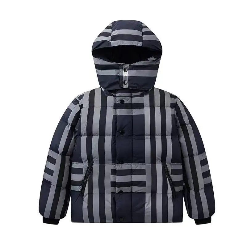 Winter down jacket loose plaid