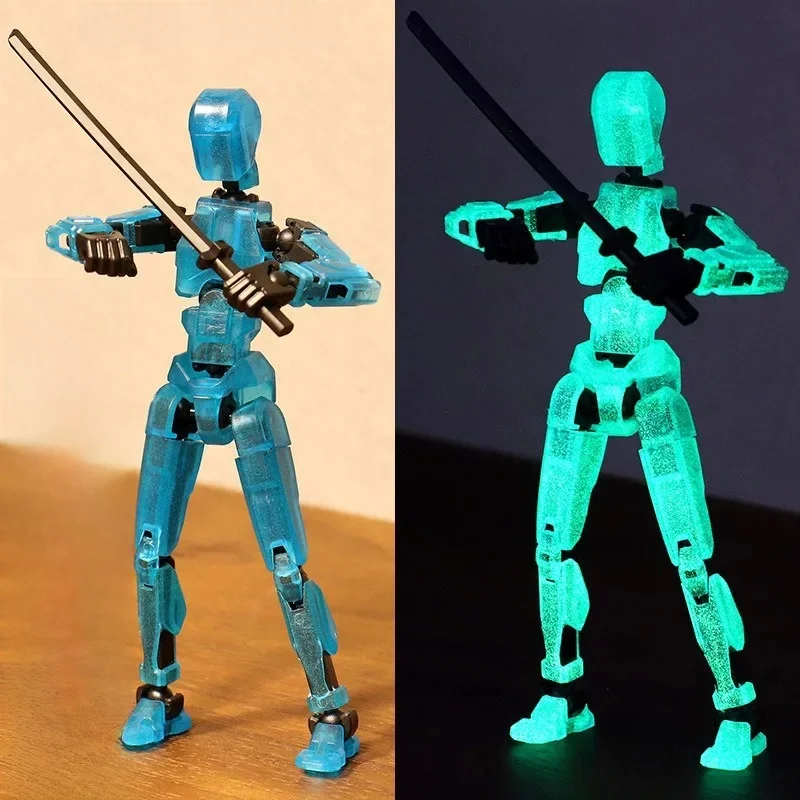 Luminous wieloprzegubowy ruchomy robot Lucky Puppets 3D drukowany manekin Lucky 13 figurki zabawki dla dzieci prezent na boże narodzenie — zdjęcie 2