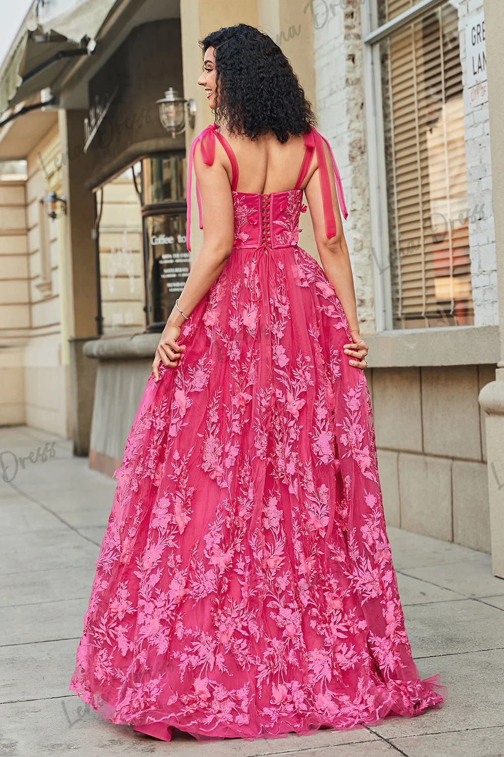 Lena Luxurious Saudi Evening Dress Es A Word Happy Sharon Evening Dresses for Formal Occasions Spaghetti Straps Bright Pink Slit