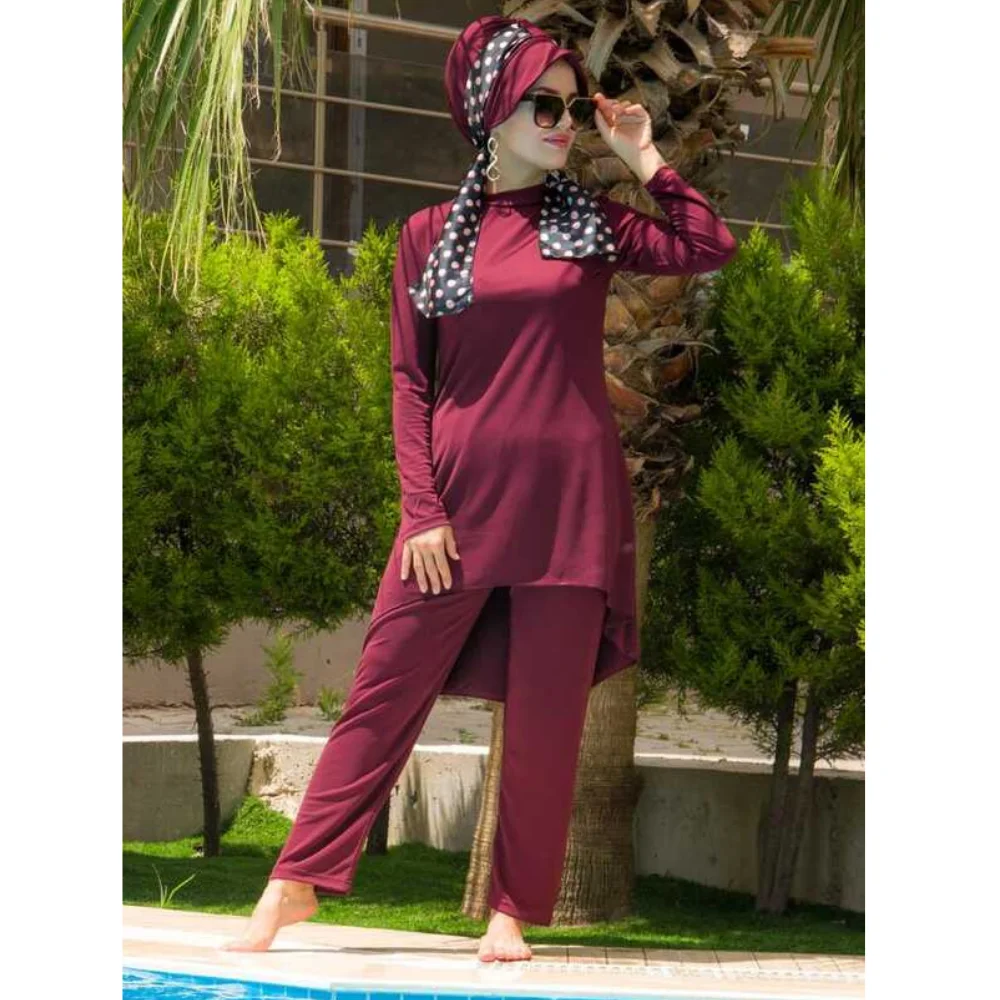 Hijab Muslimah Swimwear Burkini Modest Bathing Suit Beachwear Full-body Hijab-friendly swimsuit Full Coverage Swimwear