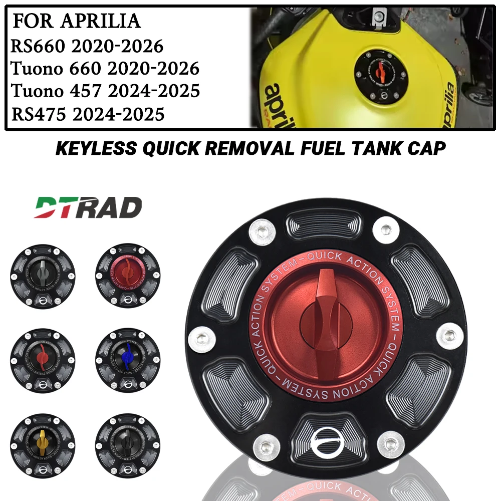 

CNC Tank Fuel Cap For Aprilia RS 660/457/125/250 Tuono 660/457/1000 Shiver 750 Motorcycle Keyless Fast Open Gas Oil Petrol Cover