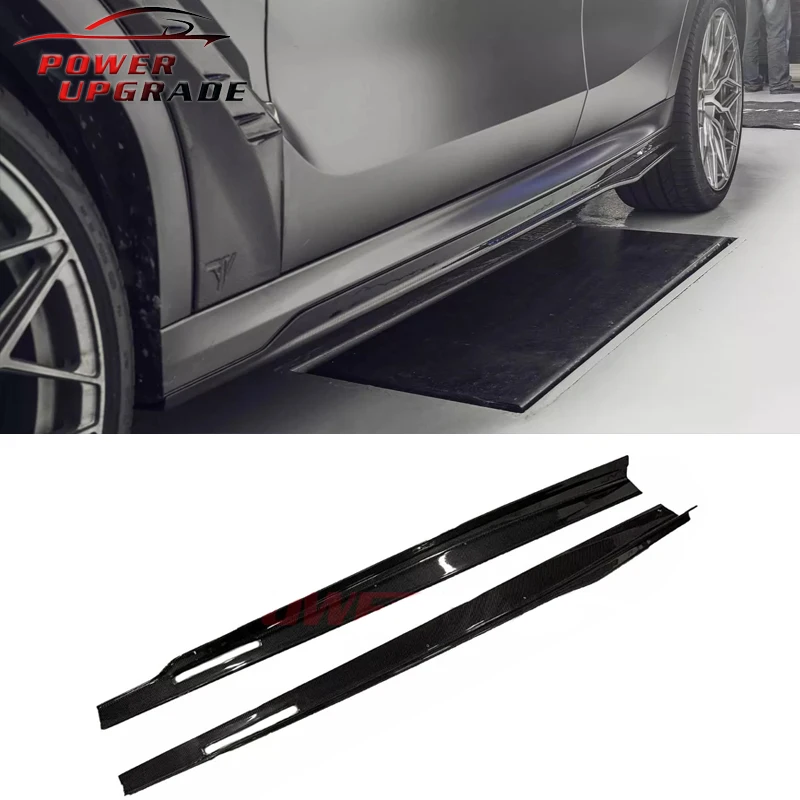 Side Bumper Lip Car Styling For BMW X6 G06 Carbon Fiber Side Skirt LD Style Side Lower Retrofit accessories Body Kit