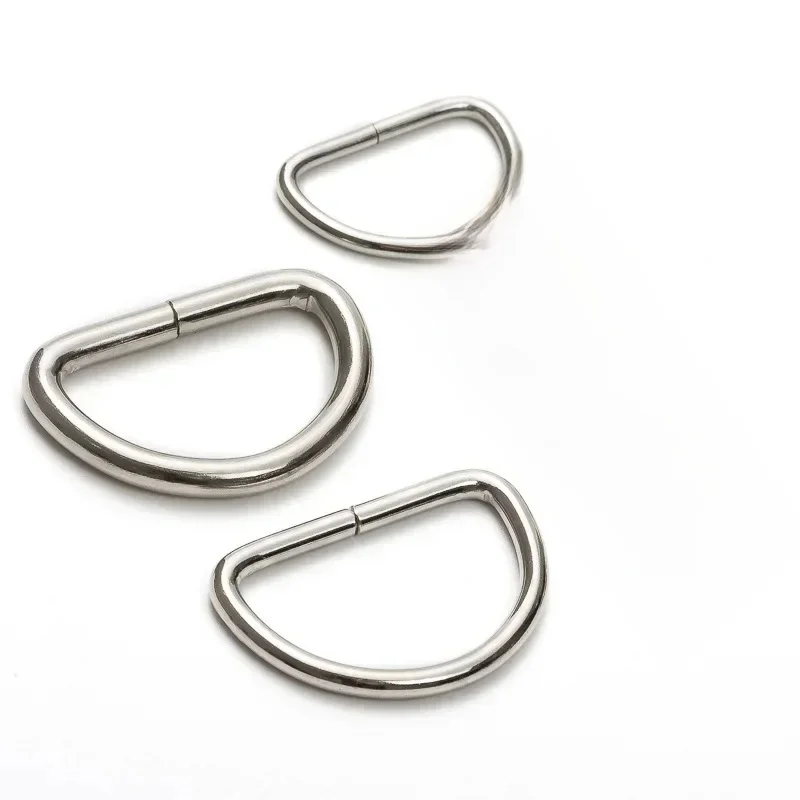 20/100 pièces anneaux en D matériel métallique pour vêtements de bricolage-boucles en forme de D argentées, anneau en D multi-tailles pour sacs, ceintures, artisanat en cuir