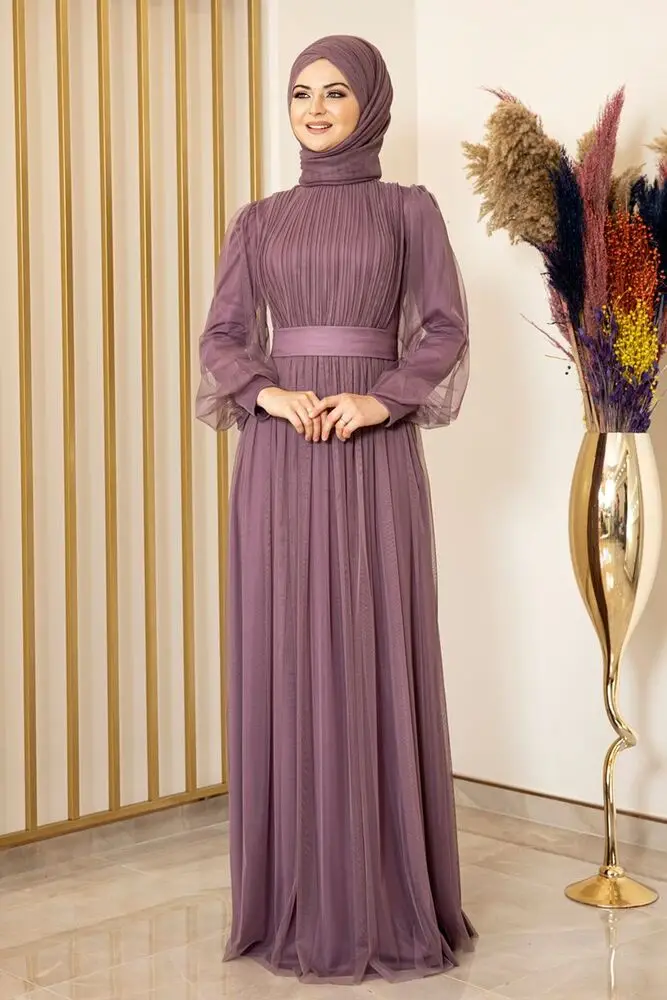 

Splash Evening Dress Lilac-Fashion Showcase Design - FSC2079 Hijab Muslim Fashion Clothing Women 'S Evening Dress