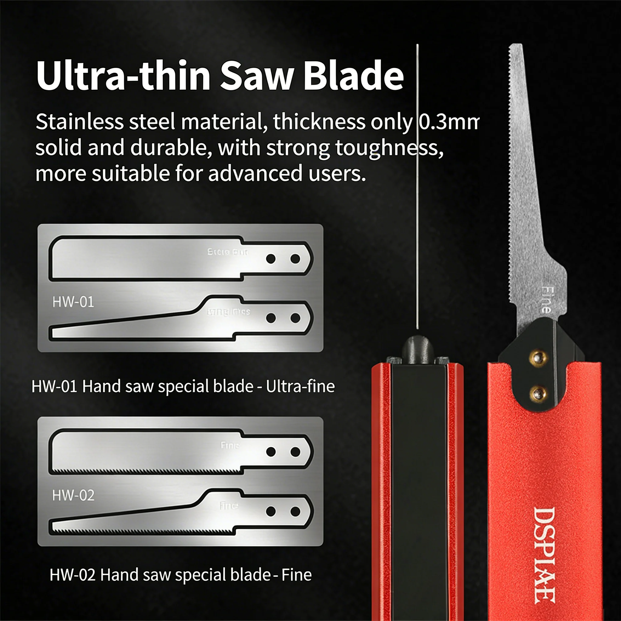 DSPIAE Aluminum Alloy Hand Saw AT-HW Model Tool Hand-Made Assembly Production Cutting Hand Saw Plastic