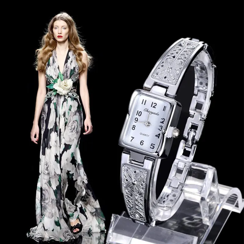 New Women Fashion Bracelet Watch Luxury Gold/Silver Quartz Female Dress Watches Ladies Exquisite Relogio Feminino Saati Clock