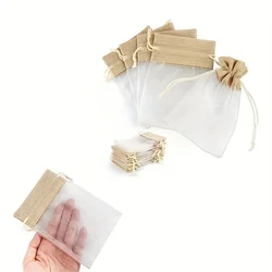 30-Piece Elegant Organza & Burlap Drawstring Gift Bags - For Jewelry, Candy, Favors Ideal For Weddings, Birthdays, Parties