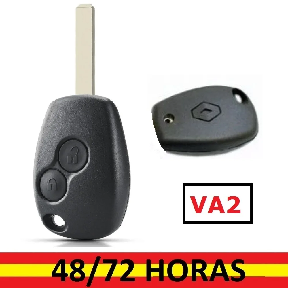 BARAC Key Controller Case with 2 Buttons, for RENAULT, CLIO, MODUS, TWINGO, KANGOO, TRAFFIC, SPACE VA2, keychain with badge