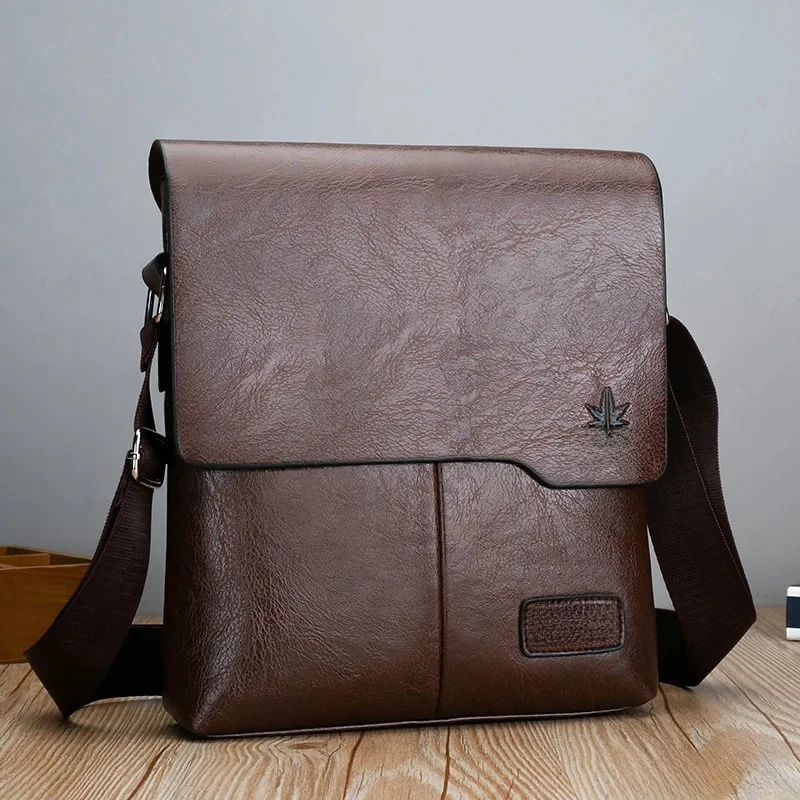 Luksusowa marka Vintage Messenger Torby Mężczyźni Skórzana torba na ramię Męska torba na ramię Brązowa czarna torba biznesowa Torba na ramię dla mężczyzn — zdjęcie 2