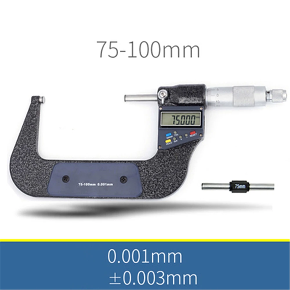 Imagem -02 - Micrômetro Externo Digital Micrômetro Eletrônico Medidor Caliper Carboneto 0.001 mm 025 mm 2550 mm 5075 mm 75100 mm