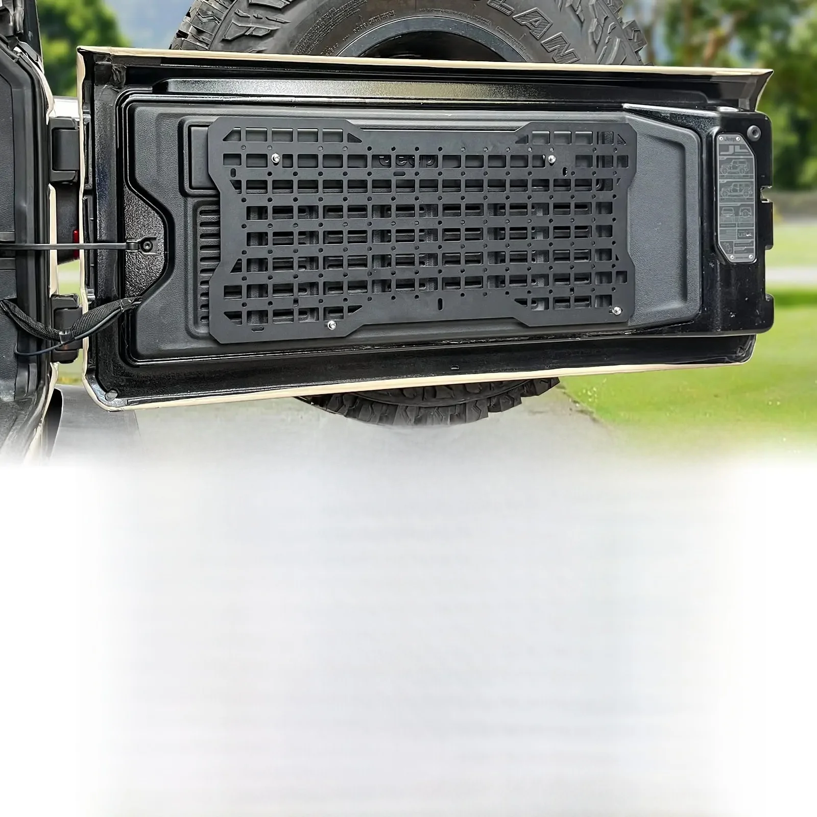 Zestaw organizatora bagażnika, panelu Moll, tylnej klapy, drzwi tylnych, do przechowywania wewnątrz Jeep Wrangler 2007-2018 JK JKU i 2018-2024 JL JLU — zdjęcie 2