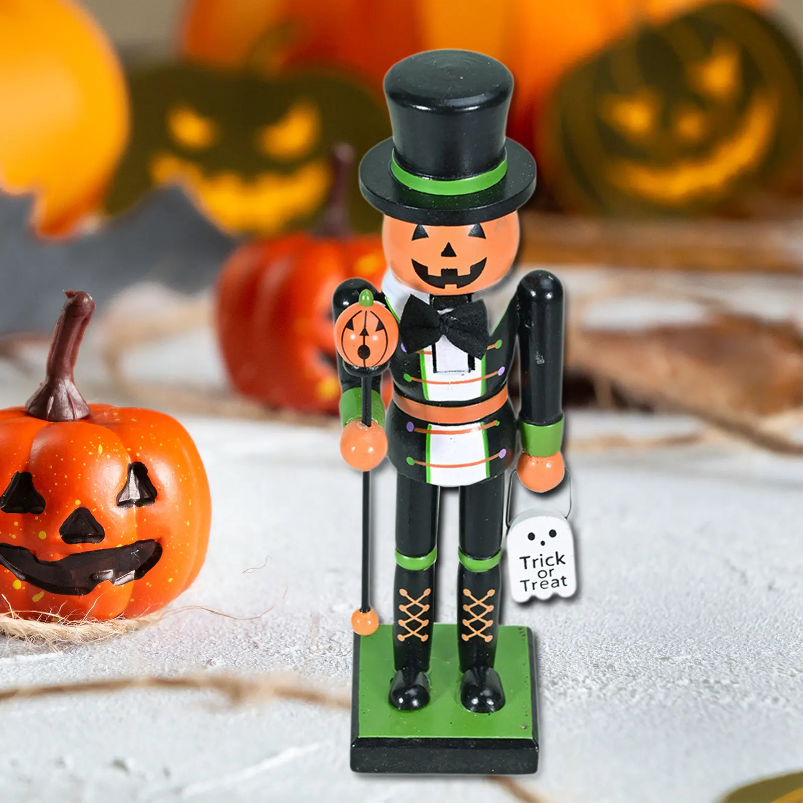 25 سنتيمتر هالوين كسارة البندق تمثال مع قاعدة مستقرة خشبية عيد الميلاد زخرفة للحزب تفضل المشهد الديكور حديقة #1