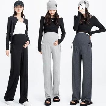 임산부 복부 지지대 바지, 하이 웨이스트, 루즈한 캐주얼, 임산부 스트레치 레깅스, 스포츠 바지 슬랙스, 임신 의류
