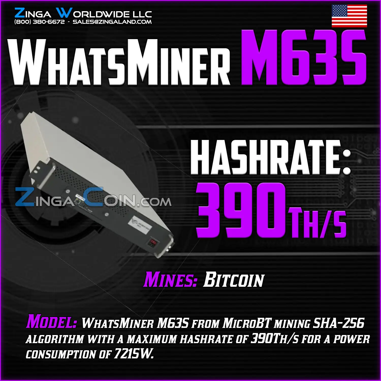 

Майнер биткоинов WhatsMiner M63S 390T, Майнер биткоинов MicroBT BTC, Майнинг ASIC в наличии