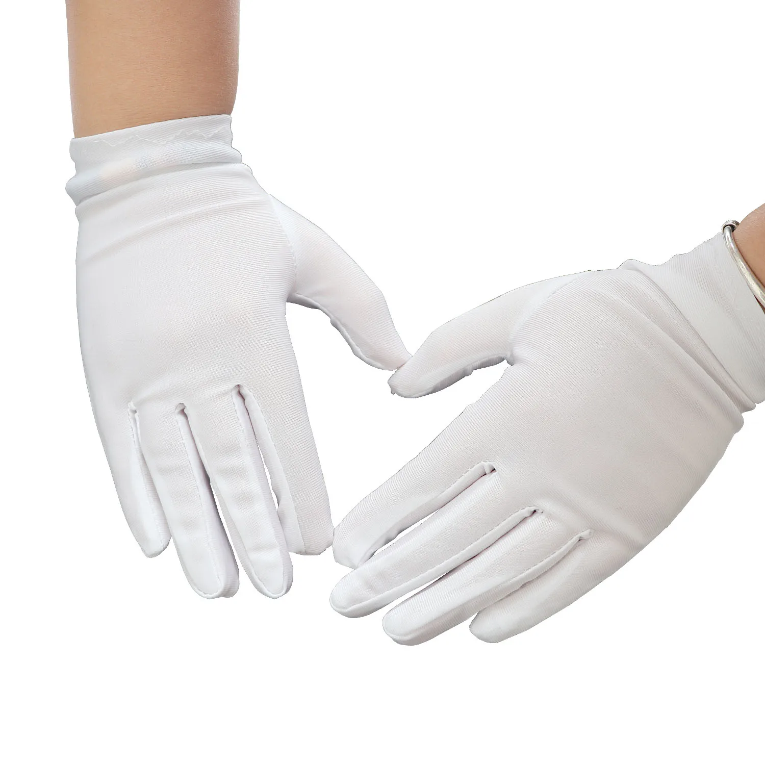 

White Soft Cotton Gloves, Ceremonial Thickened Stretchable Lining Gloves for Dry Hands, Household Cleaning, Gardening, Jewelry,