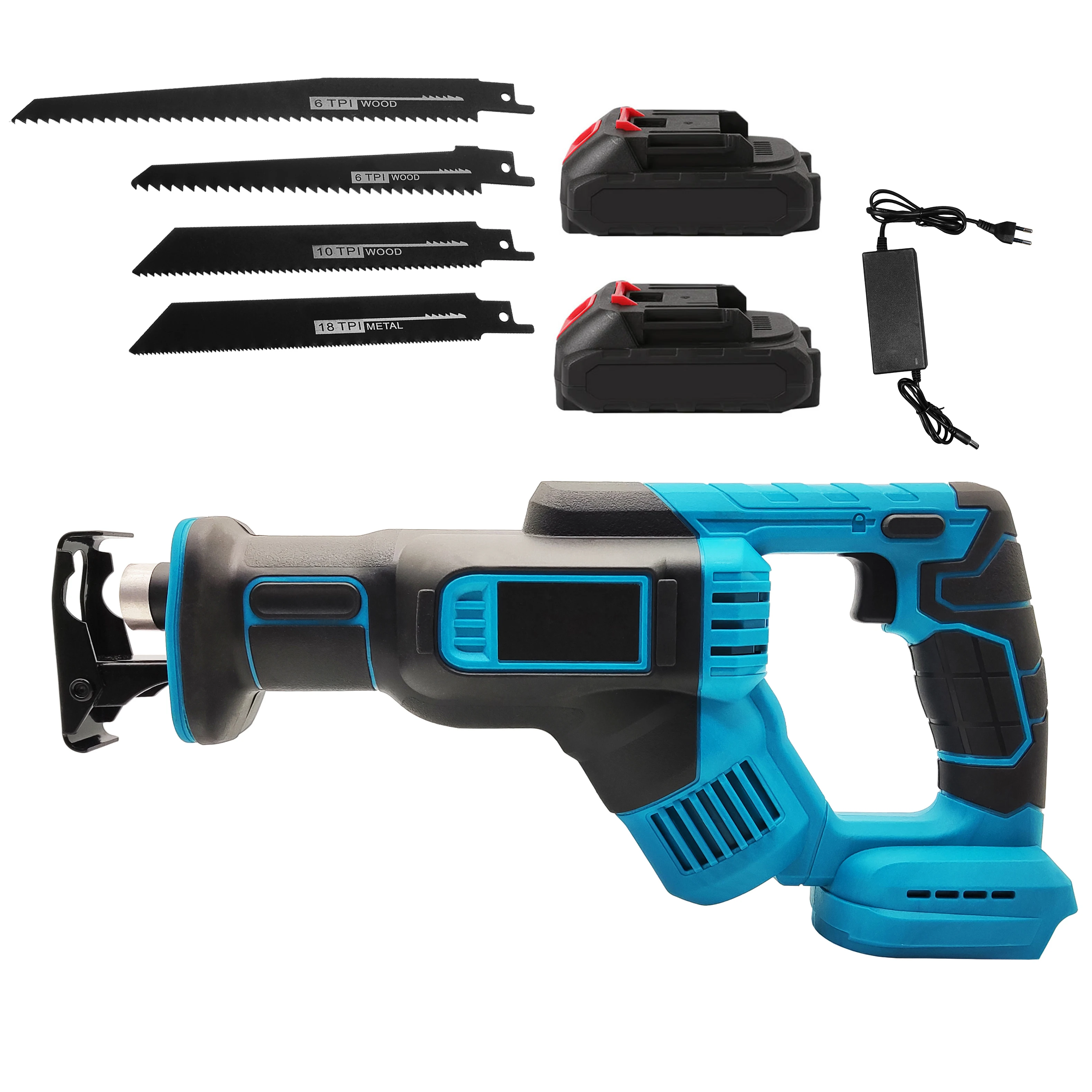 Scie alternative sans fil à vitesse Variable, 3000 tr/min, pour Batteries Makita 21V, profondeur de coupe 300mm pour la coupe du bois/tuyau/métal